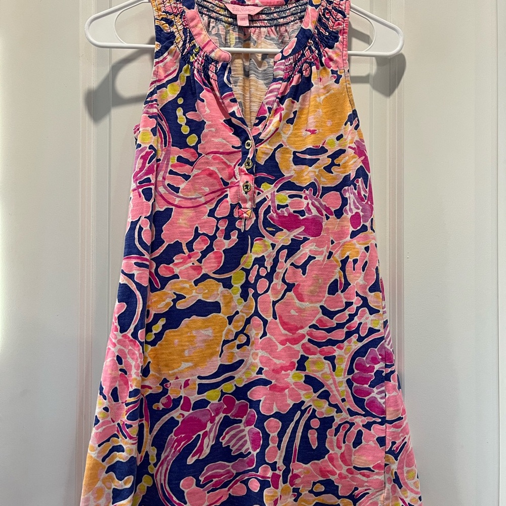 Lilly Pulitzer Pink Patterned Dress/Beach Cover Up - Size XXS